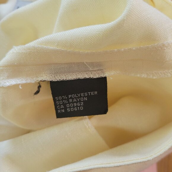 Kasper For A.S.L. Womens Yellow Short Sleeve Embroidered Dress With Pearl Button - Picture 7 of 7